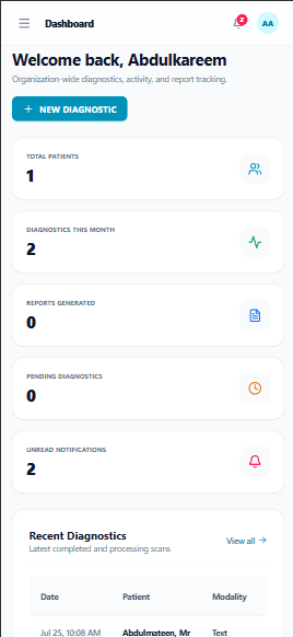 CliniEye Mobile Demo Interface